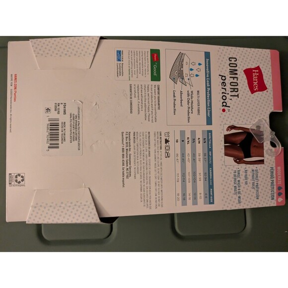 Hanes Women's Comfort Brief Period Underwear 3-Pack DH3 XL Multicolor NWT Size 8 - Picture 3 of 3